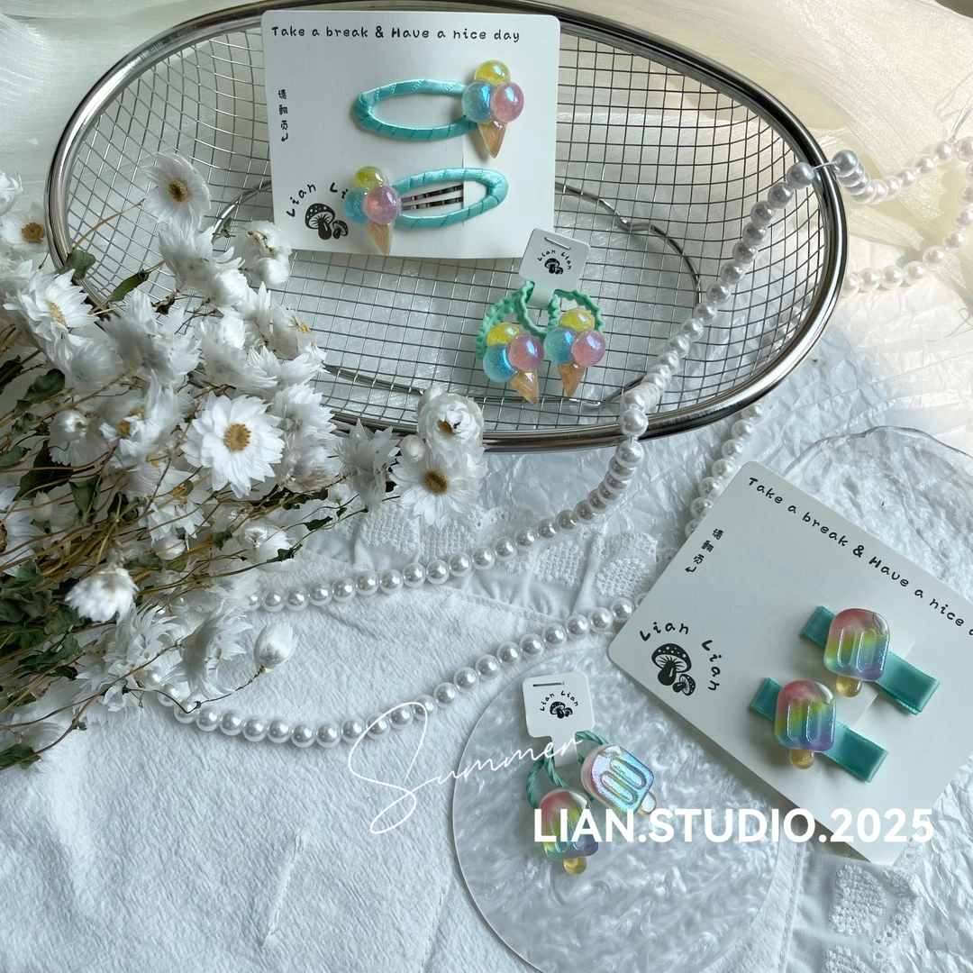 甜筒雪糕 全店满19.9包邮 Lian原创 鸭嘴掰掰发绳 A-0101/D-074