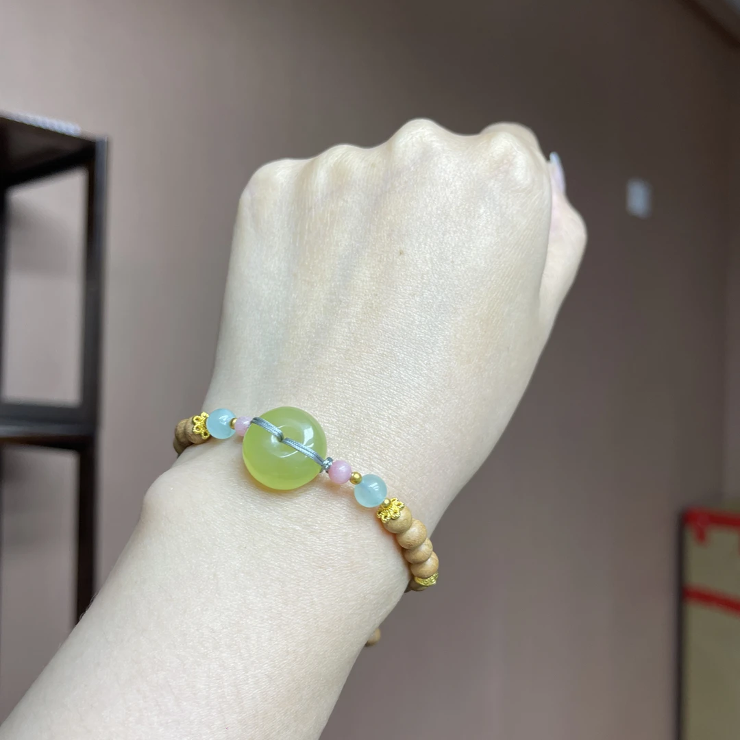 岫玉精品平安扣桃木