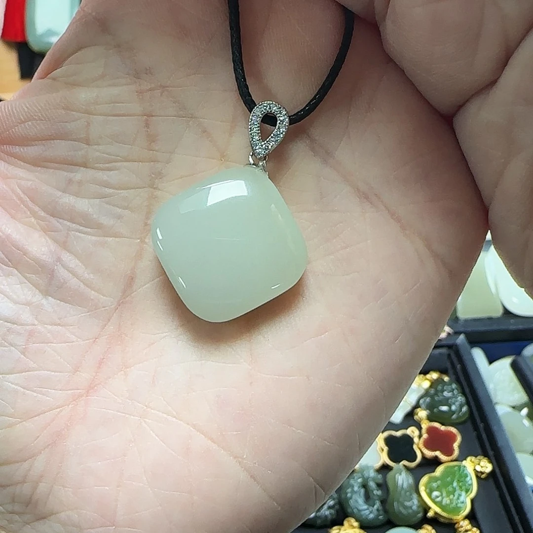 吊坠(不含链)银S925镶嵌和田玉