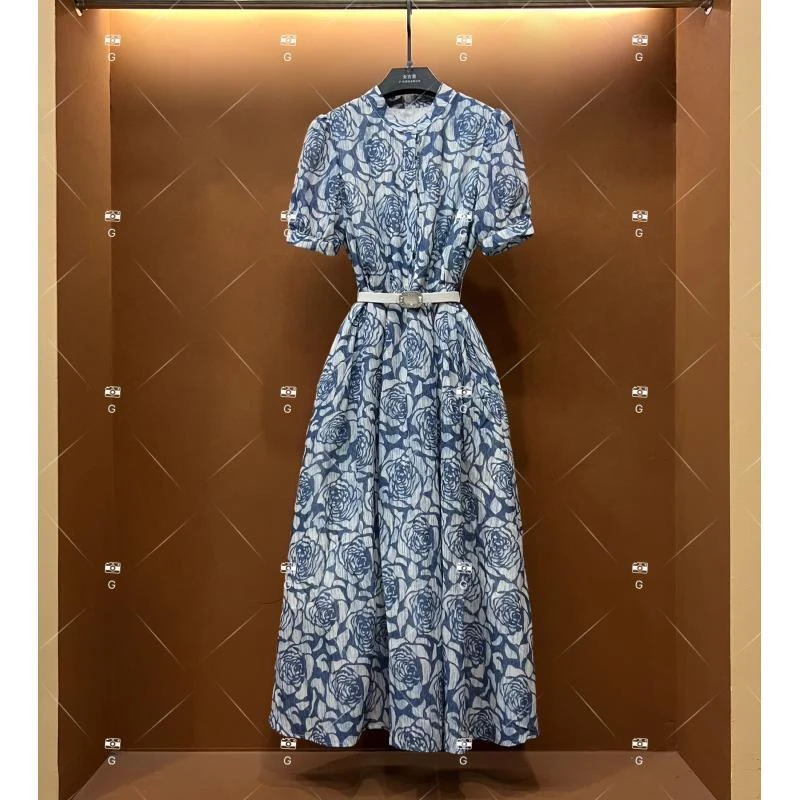【玲】春夏丨设计师夏季显瘦印花女士连衣裙 GS-55181