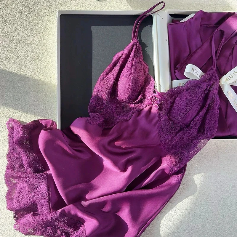 浔觅/Xunmi【姹紫嫣红】高定轻奢睡衣2024新款睡裙薄款性感家居服