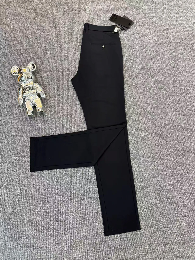 长裤中腰纯色修身型夏季休闲裤弹力小脚裤修身黑色3301