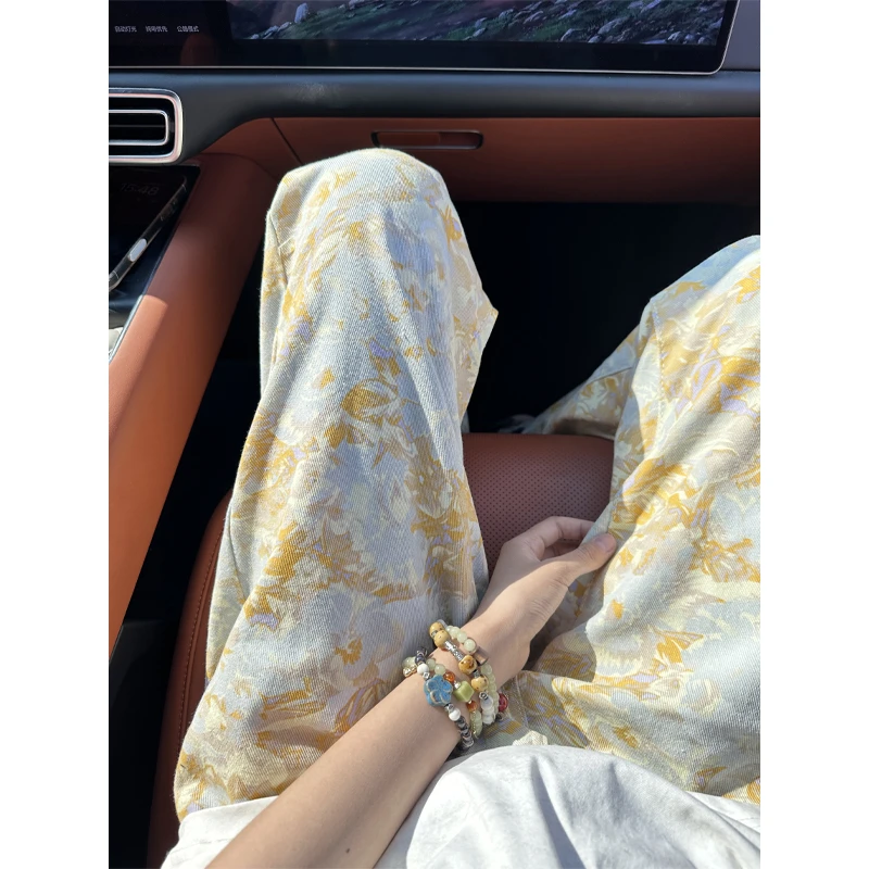 美式小众设计感牛仔裤男款夏季痞帅高级感裤子显高显瘦宽松直筒裤