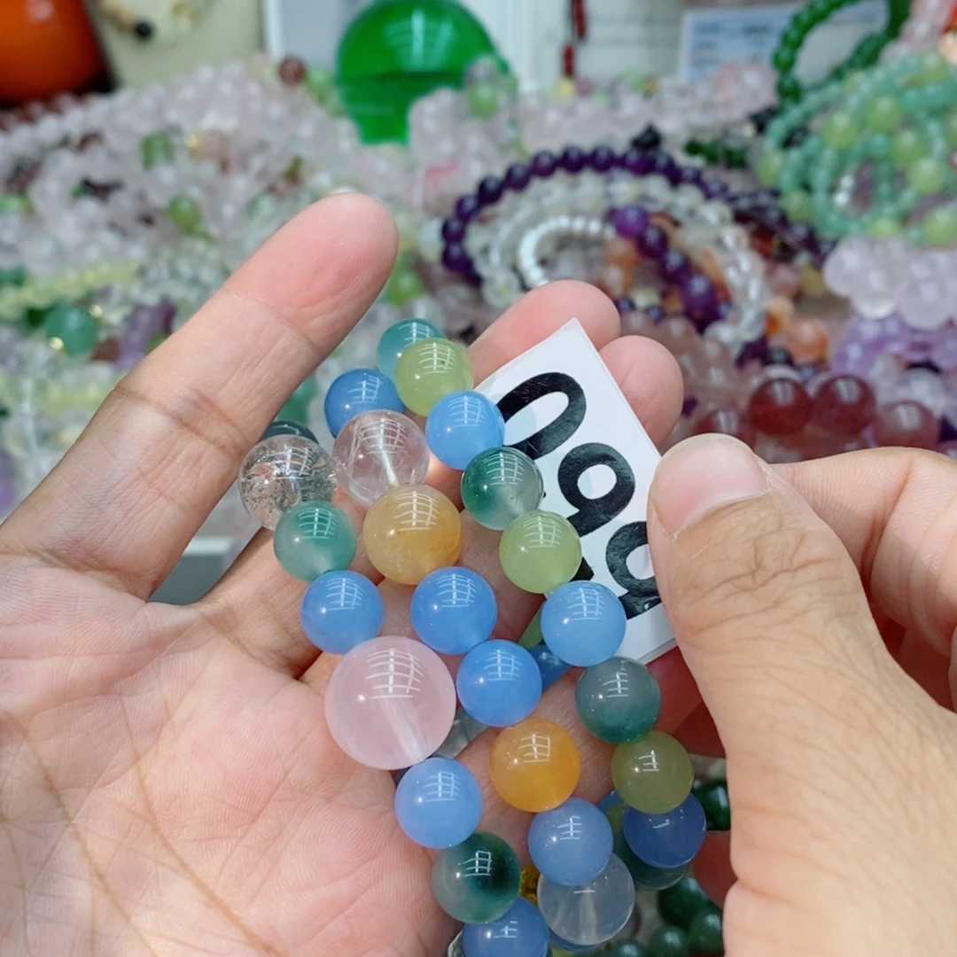 婧***号银S800镀金镶嵌手链水晶