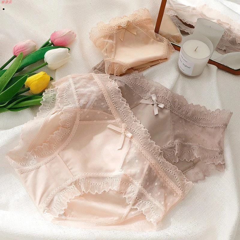 性感蕾丝冰丝无痕纯棉抗菌女士内裤女款爆款2025新款夏季透气短裤