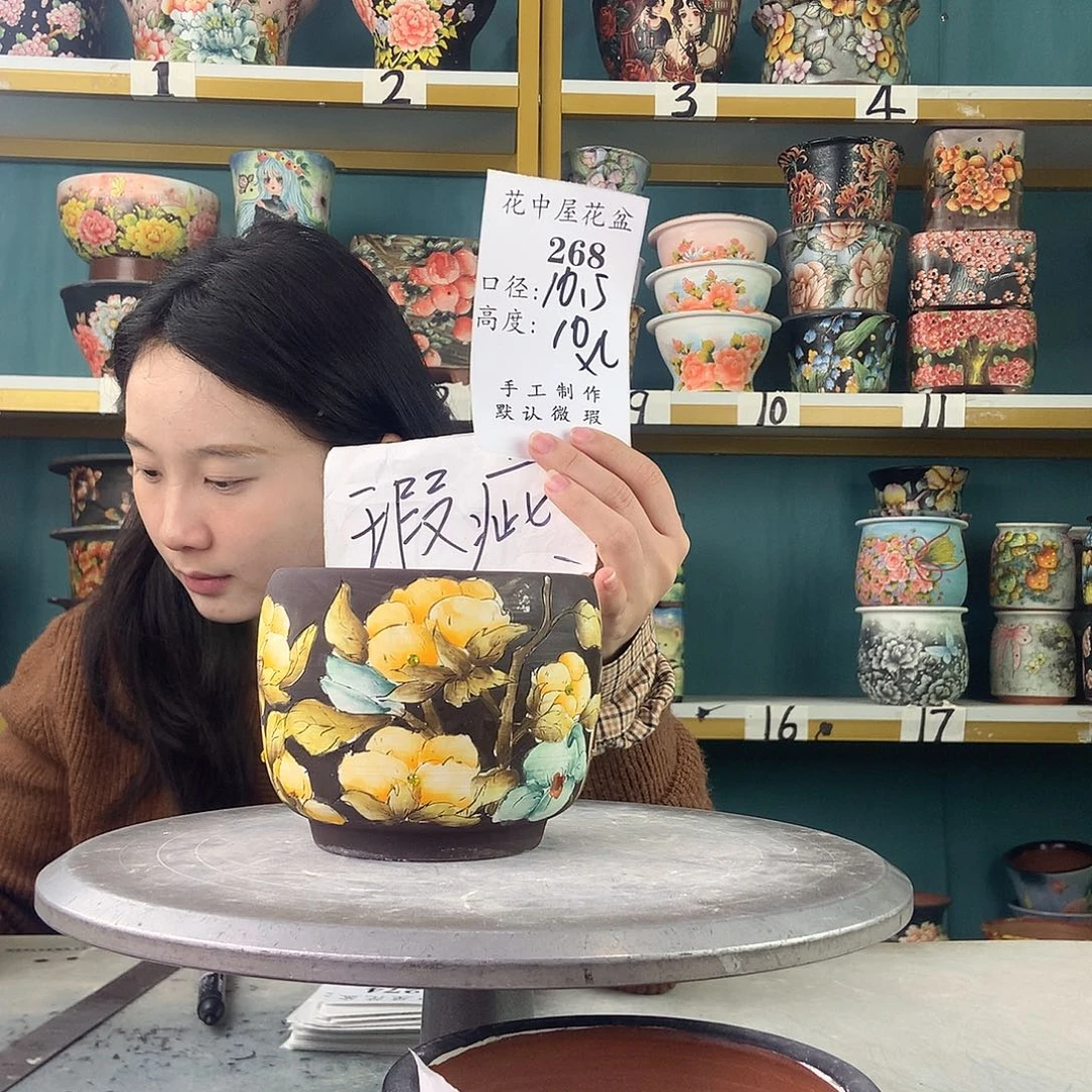 陶景德镇手工花盆268