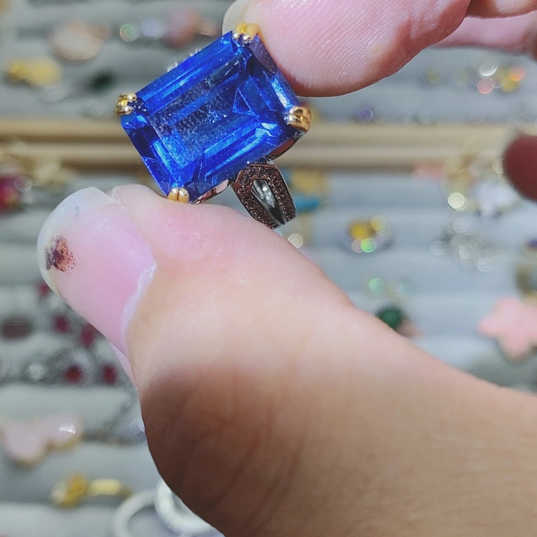 【闪购商品】水晶戒指银S925镶嵌