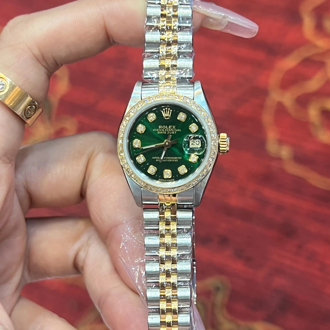 99新 Rolex/劳力士 表展日志69173祖母绿盘女表/后钻/WHP023297