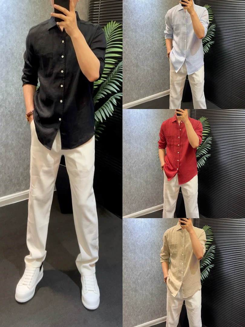 时尚老钱风·亚麻·薄款长袖衬衫‖25夏季新款·轻奢系列BLN