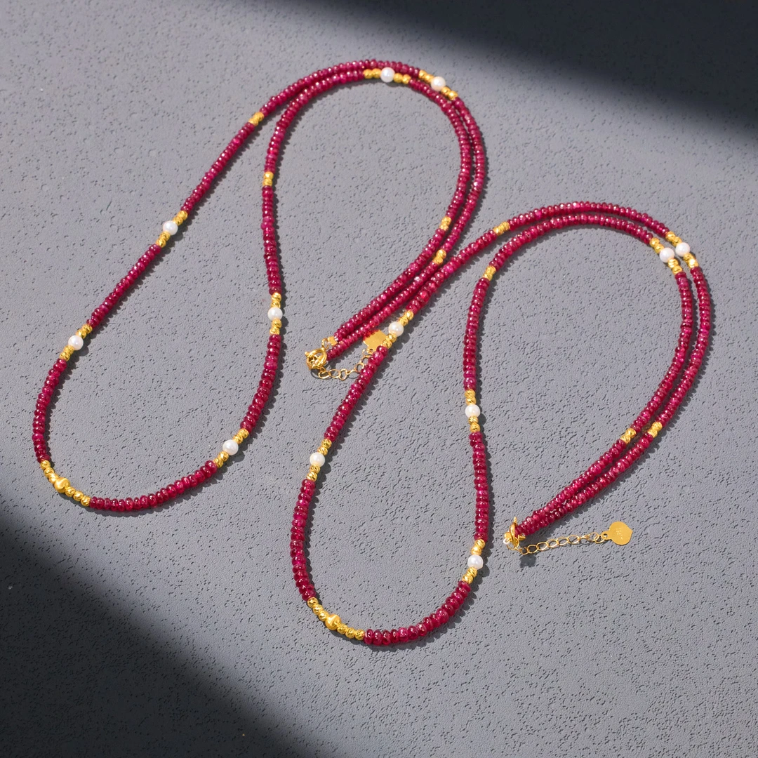 【歪歪】算盘*红宝石项链*18K金镶嵌（多样性发一）XB-J4317