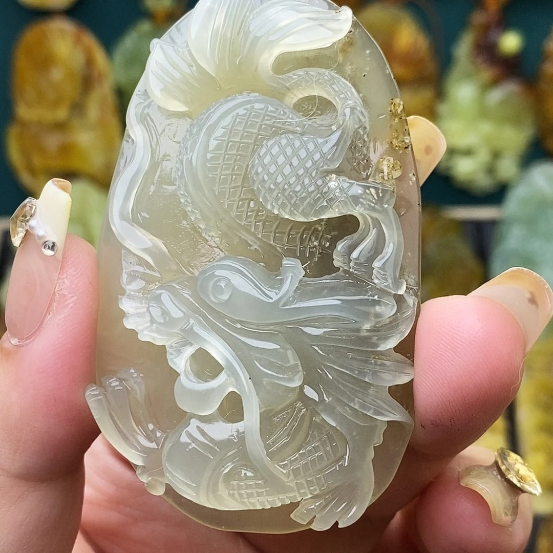 未镶嵌蛇纹石玉颈饰特价龙牌