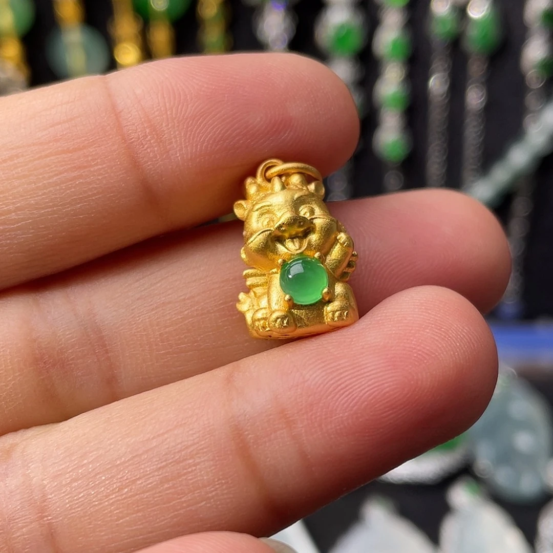 翡翠银S925镶嵌吊坠(不含链)