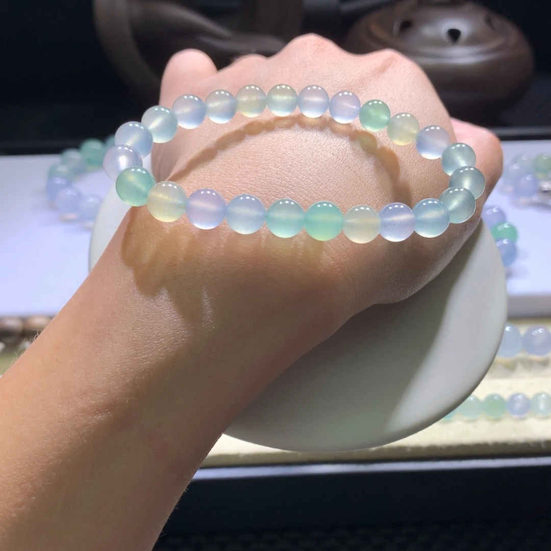 未镶嵌手串翡翠绿紫黄蓝四季轮转