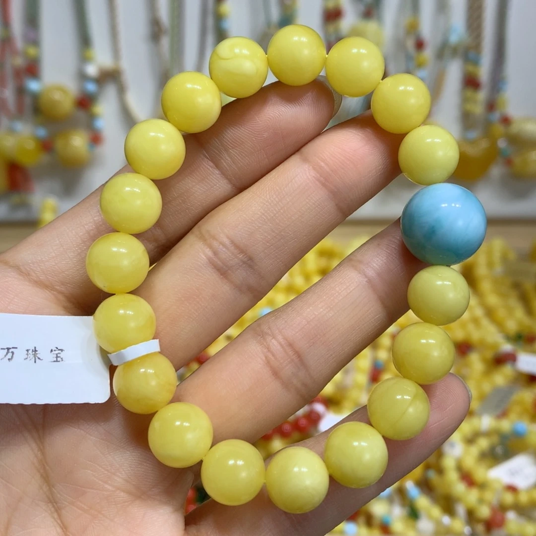 未镶嵌蜜蜡手链10mm尺寸