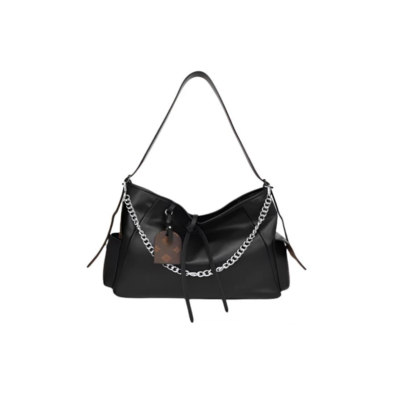 2024新款潮流时尚轻奢百搭单肩腋下女包 1065-黑色 22*10*18cm