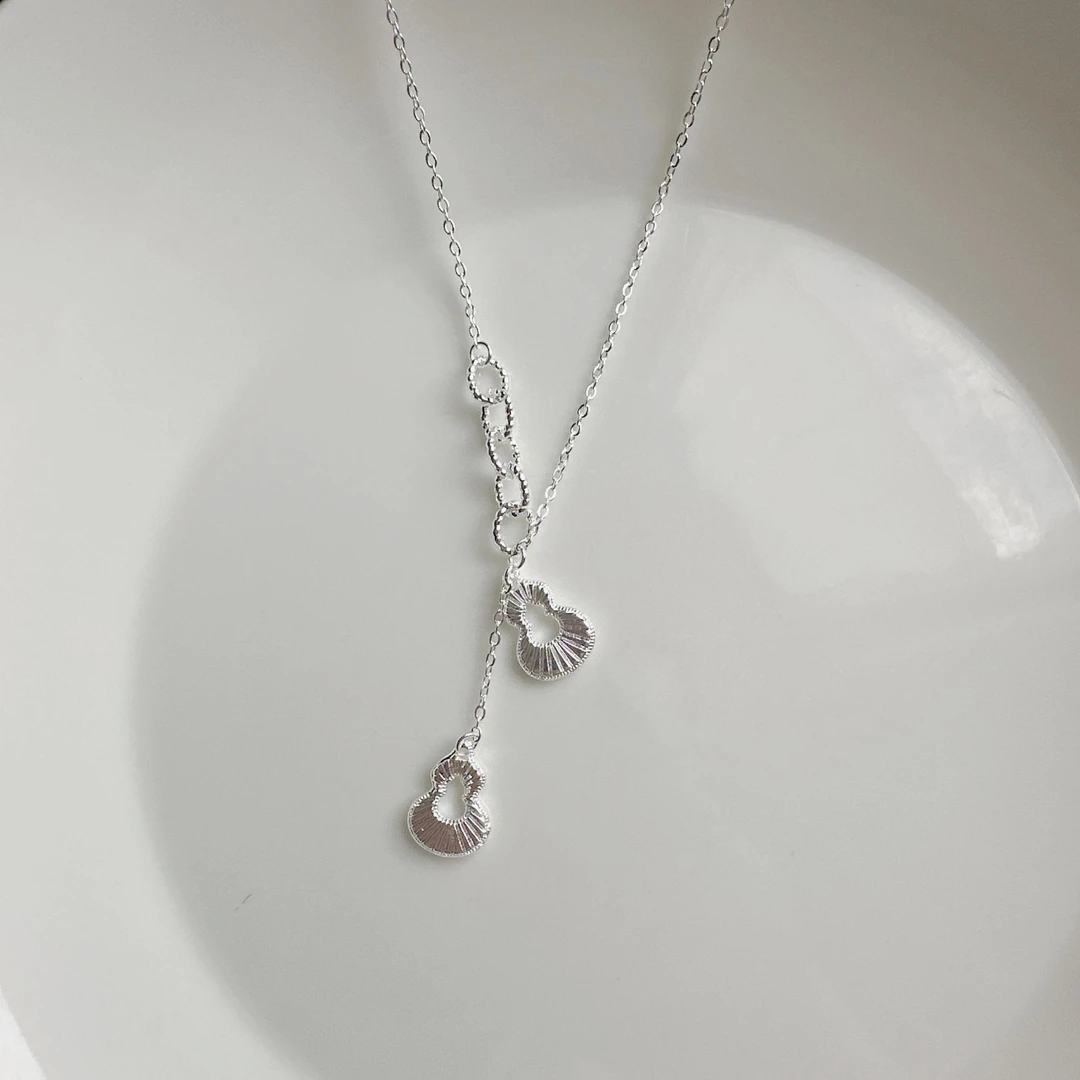 坠链均足银 足银项链锁骨链