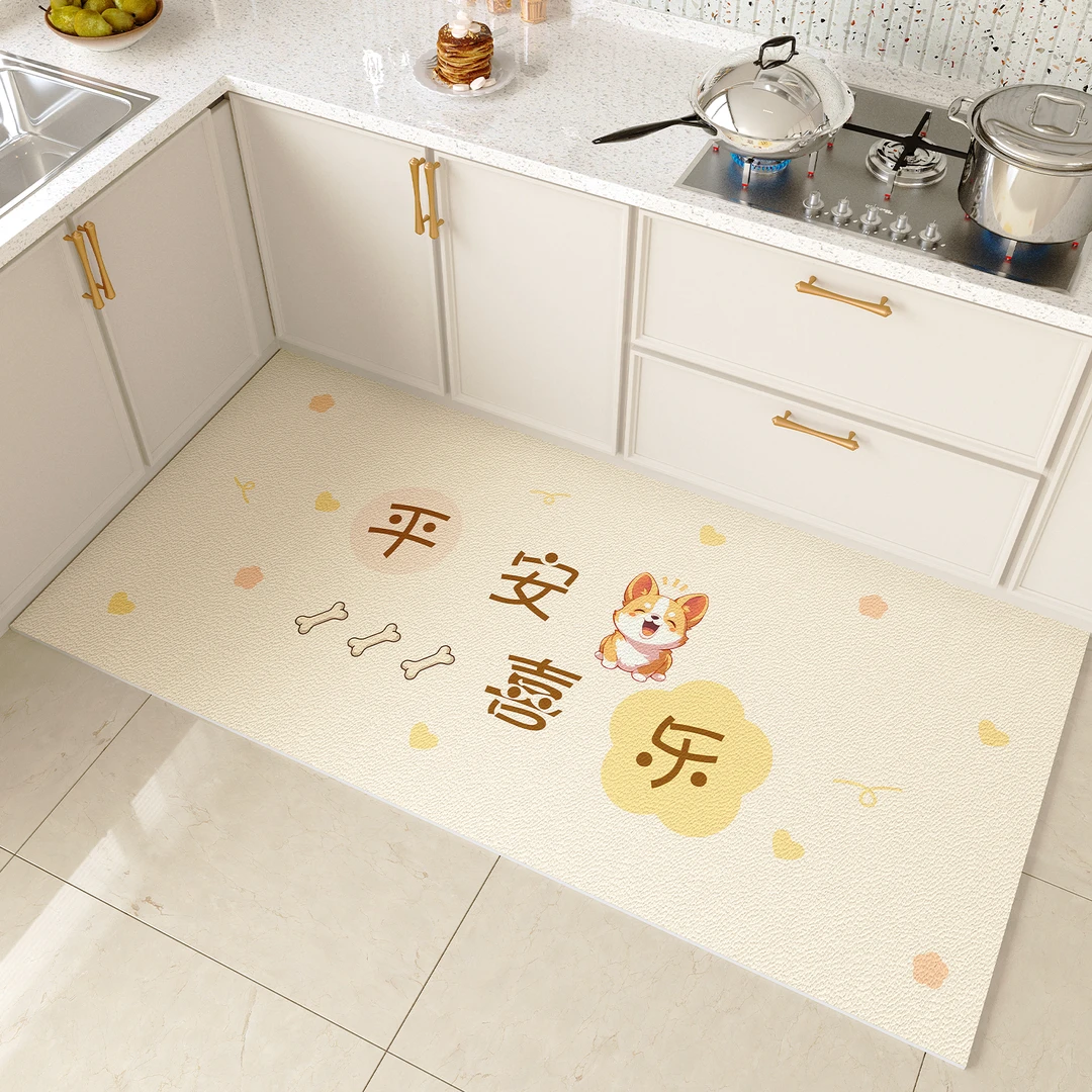 忘忧虫厨房皮革地垫防水防油可擦免洗pvc脚垫防脏防水垫子地毯