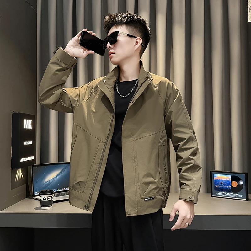 男士外套秋季2025新款爆款网红洋气炸街男装高级感休闲立领夹克男