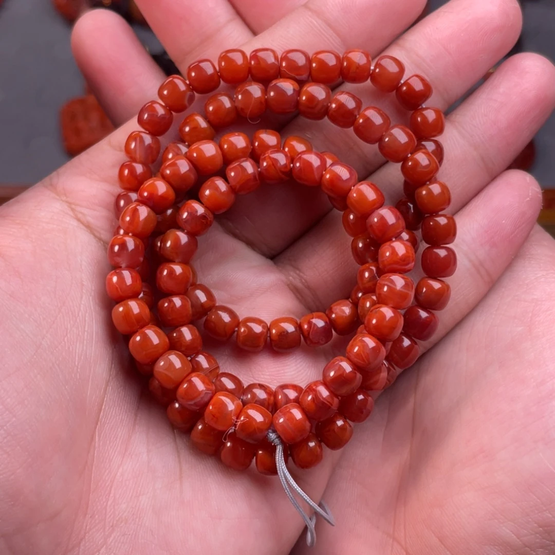 南红玛瑙未镶嵌配饰卡6mm精工瓦西老型多圈