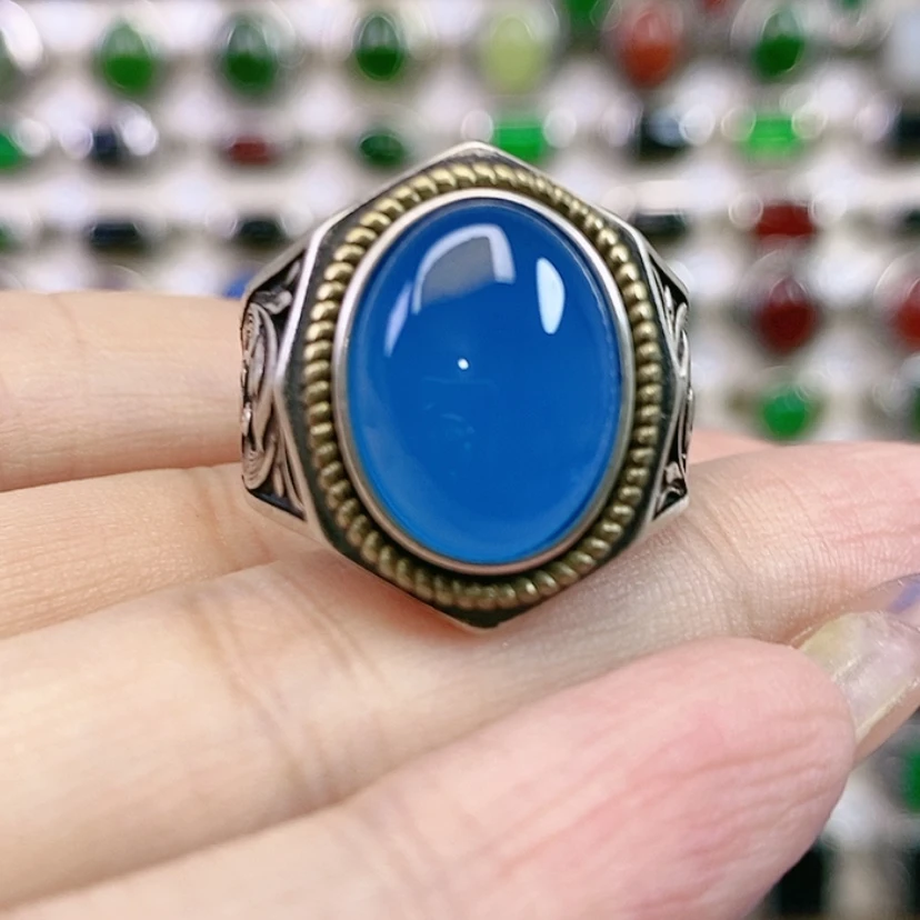 【闪购商品】玛瑙/玉髓戒指银S925镶嵌