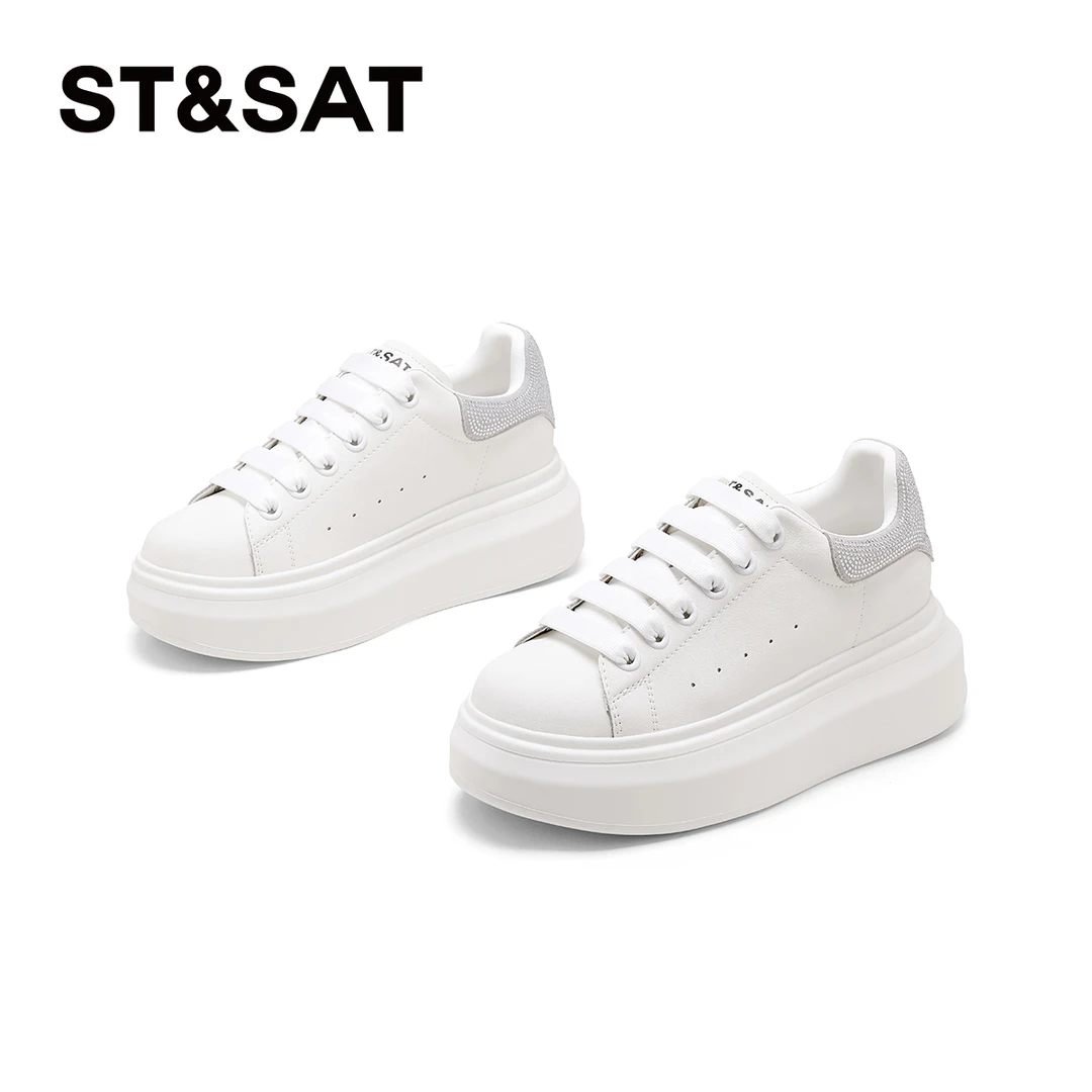 【超级爆款】星期六时尚百搭板鞋女2025春新款街头风百搭系带运动鞋