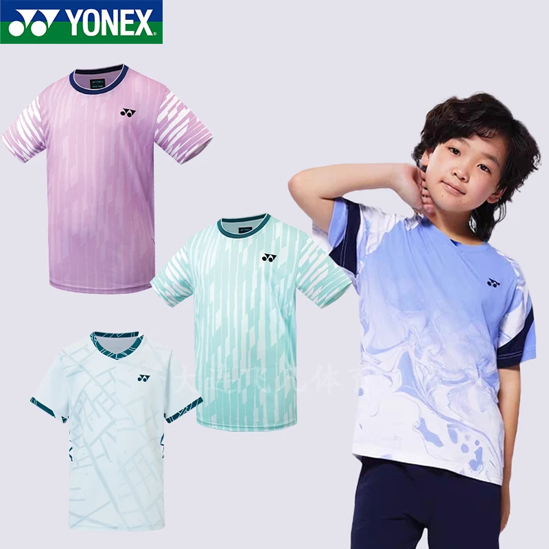YONEX/尤尼克斯25年儿童羽毛球服学生运动T恤短袖休闲透气半袖