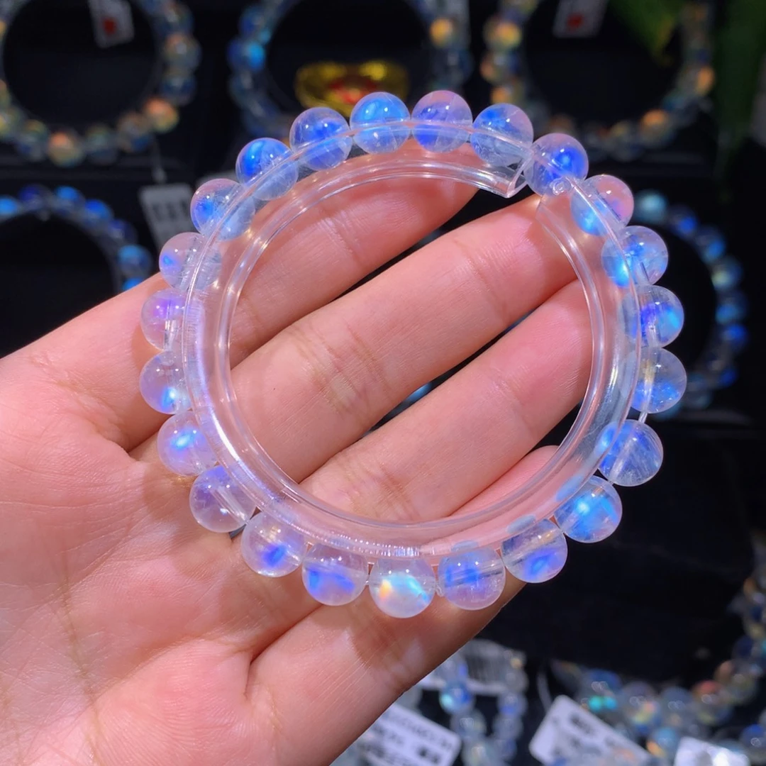 月光石手链未镶嵌z**z新货8.0mm 17.35克