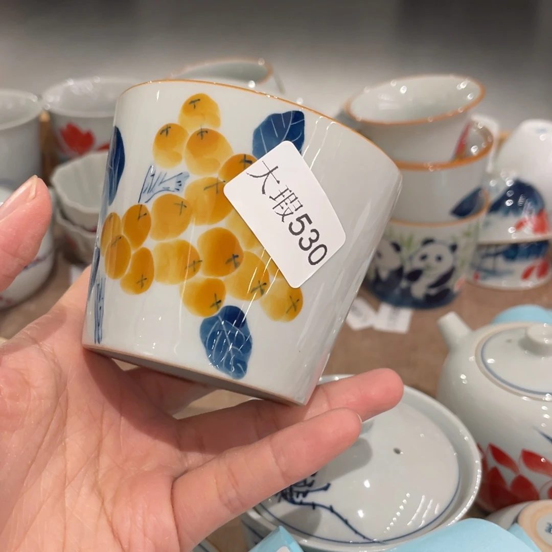 釉下手绘茶具微瑕
