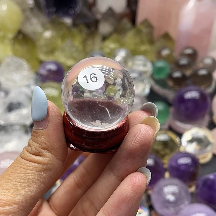 D***m水晶珠宝半成品未镶嵌16白水晶球