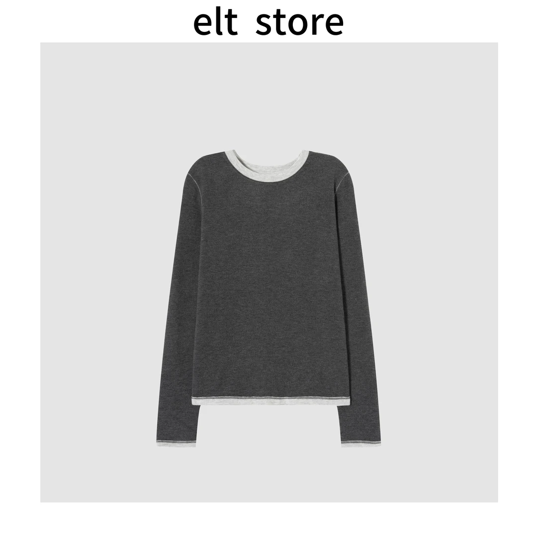 德绒拼接圆领保暖T恤1278