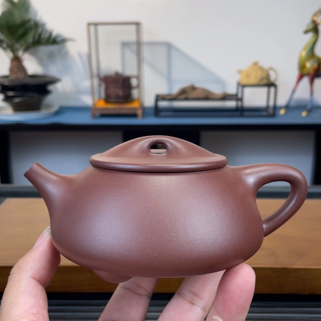 紫砂茶壶紫泥景舟石瓢300cc