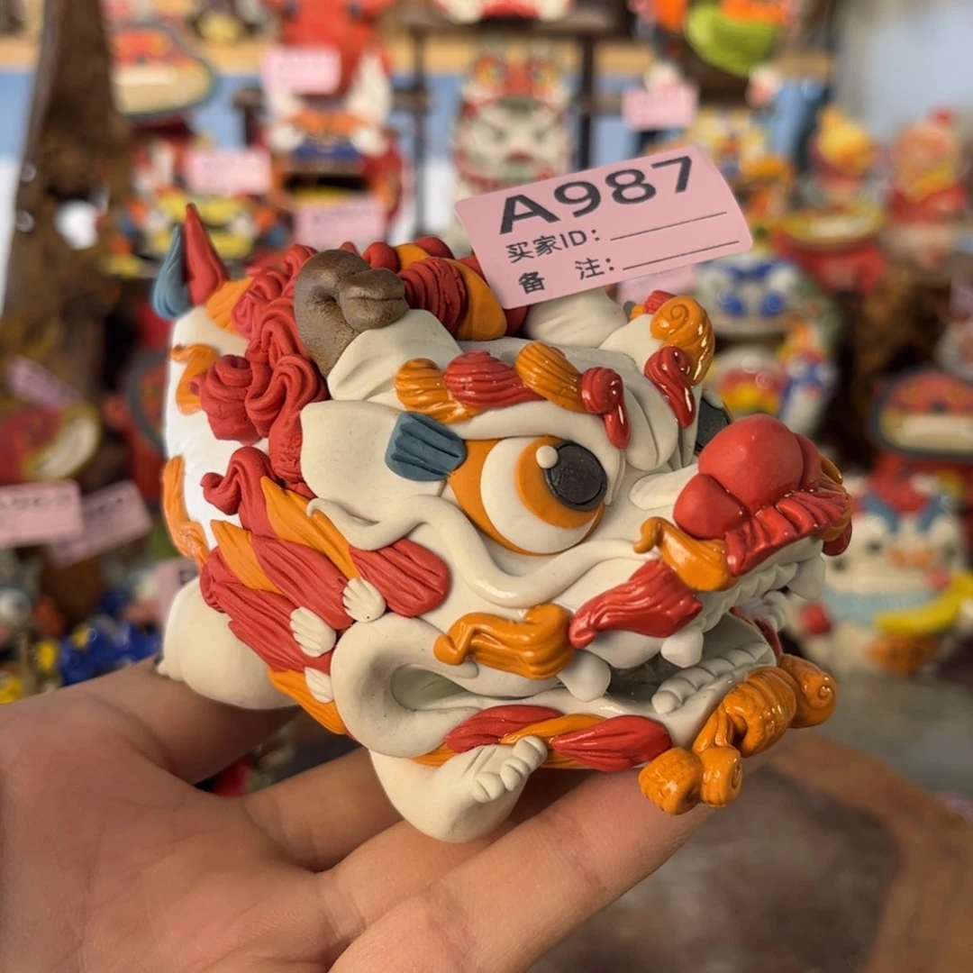 泥塑杨*美纯手工茶宠摆件