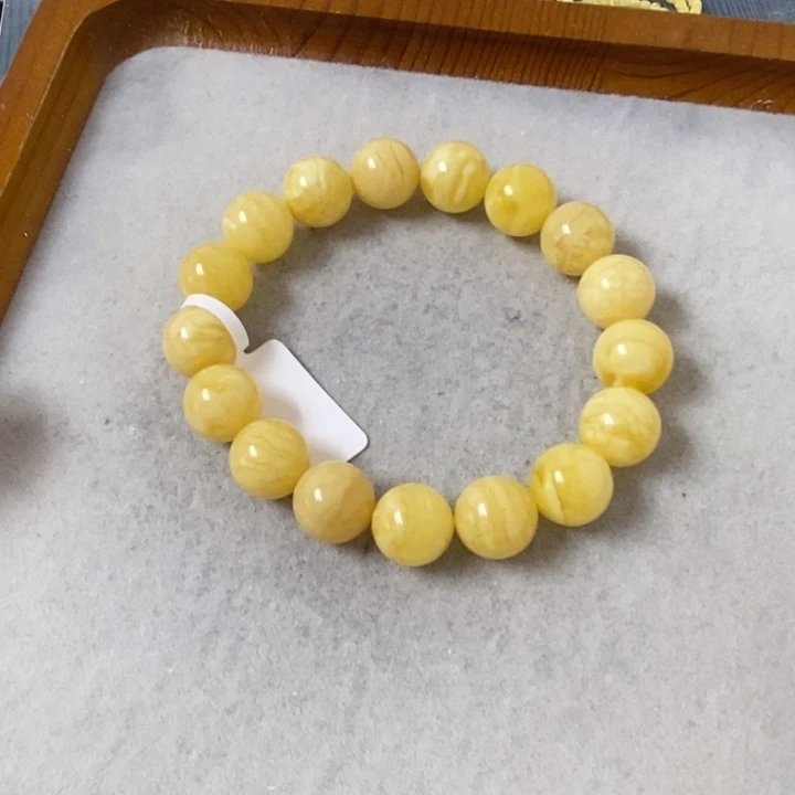 蜜蜡裸石未镶嵌串