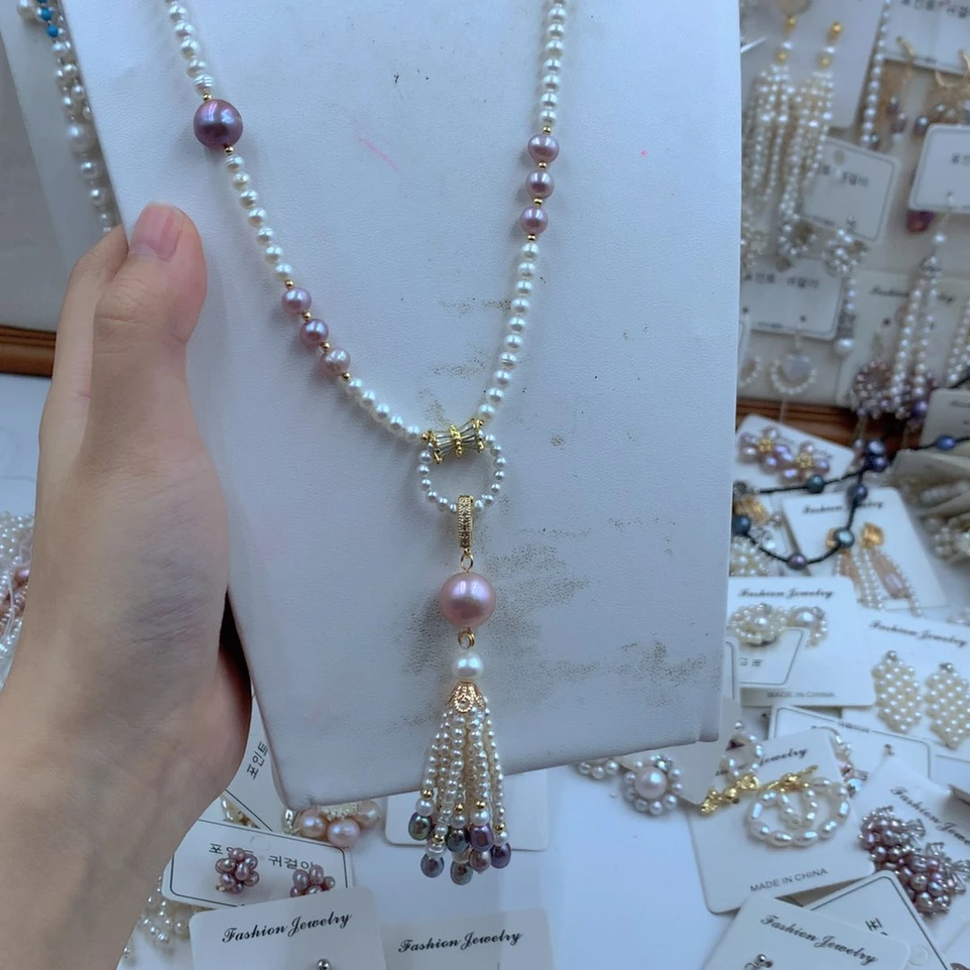 颈饰合金淡水珍珠倩*