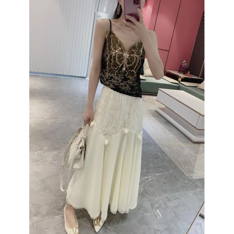 【温柔可人】淑女百搭花朵长款半身裙262