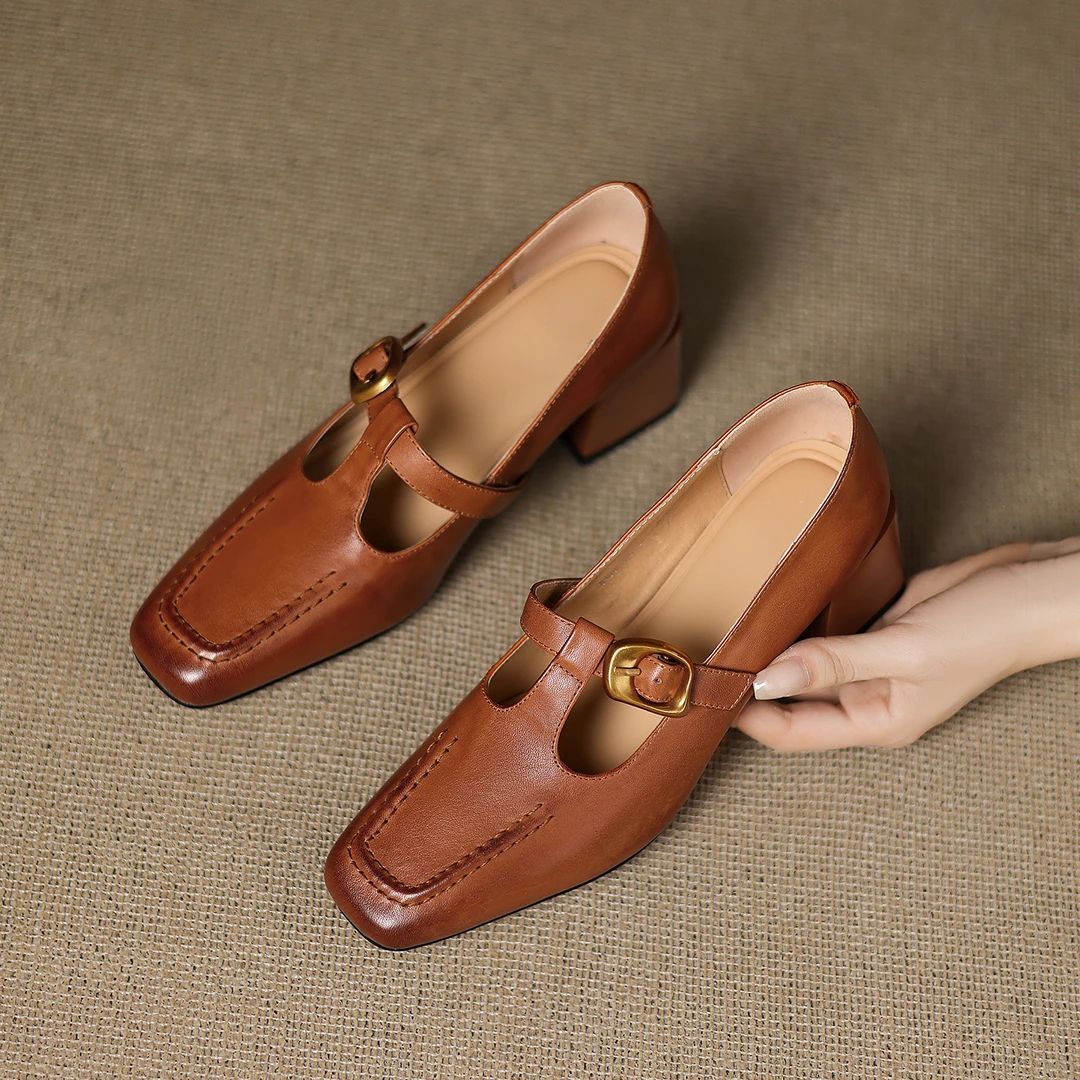 跟高5.5cm/34-40/气质百搭时尚舒适法式复古洋气简约日常休闲单鞋