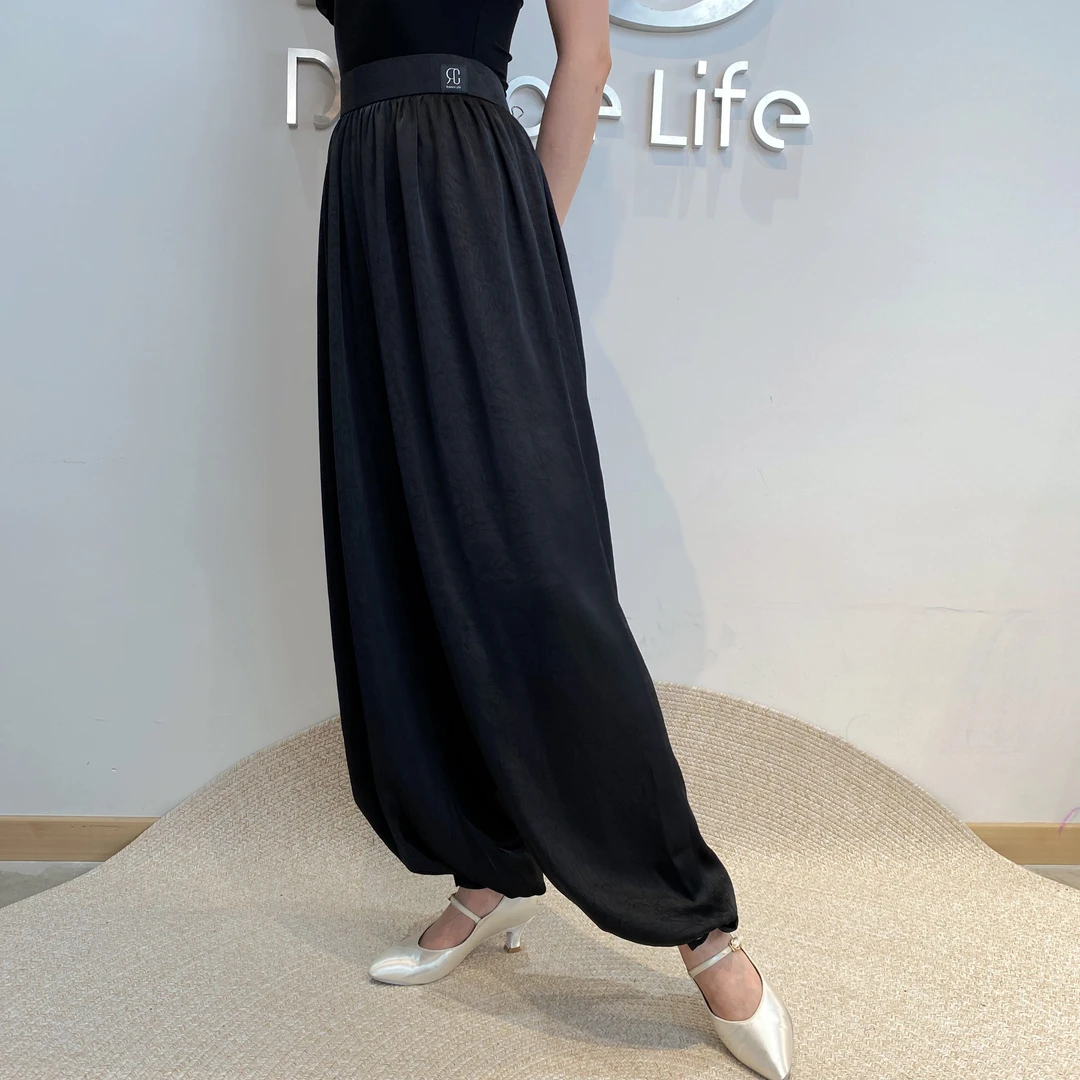GR2039黑色暗花灯笼裤/夏季薄款/摩登舞国标舞