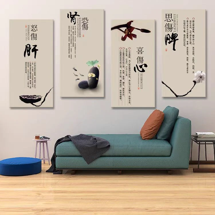 养生馆装饰画脾心肺肝肾五行画肩颈理疗挂画足道穴位养生会所壁画