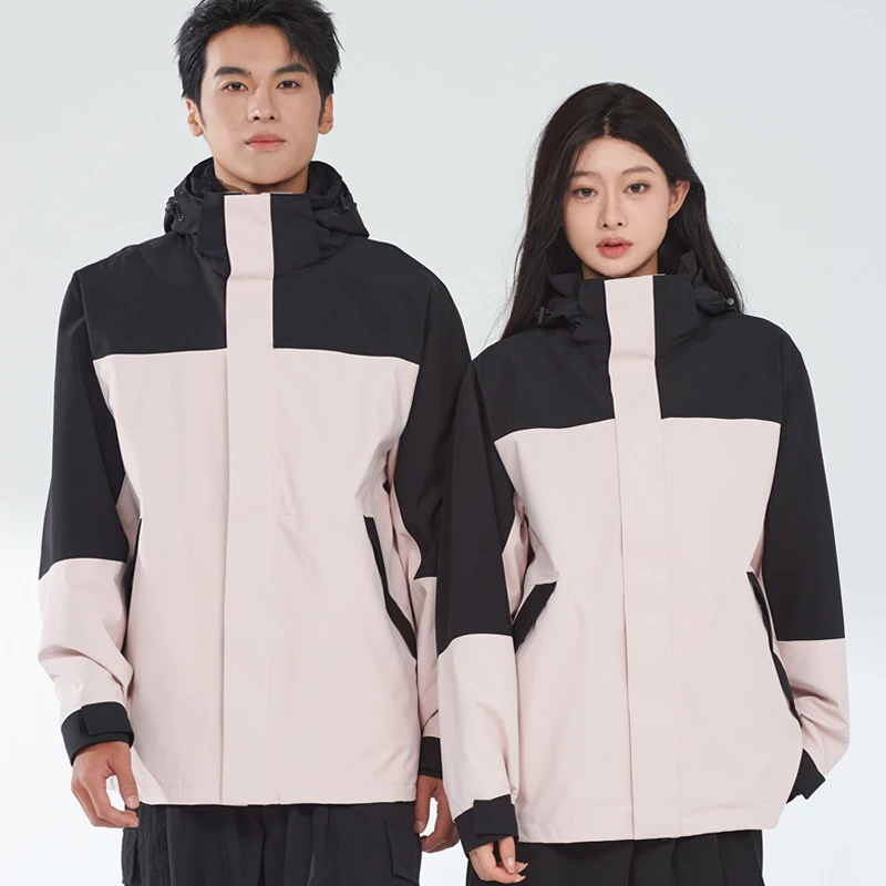 2025新款户外压胶冲锋衣男女同款两件套三合一防风防水透气登山服