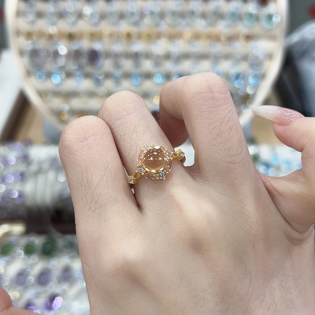 戒指银S925镶嵌黄晶