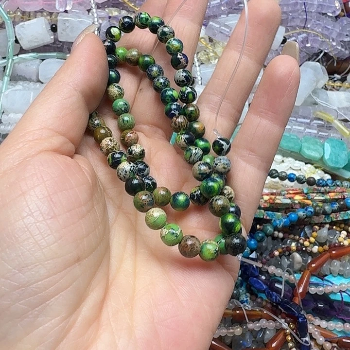 玛瑙/玉髓未镶嵌珠宝半成品一条6m帝王石隔珠