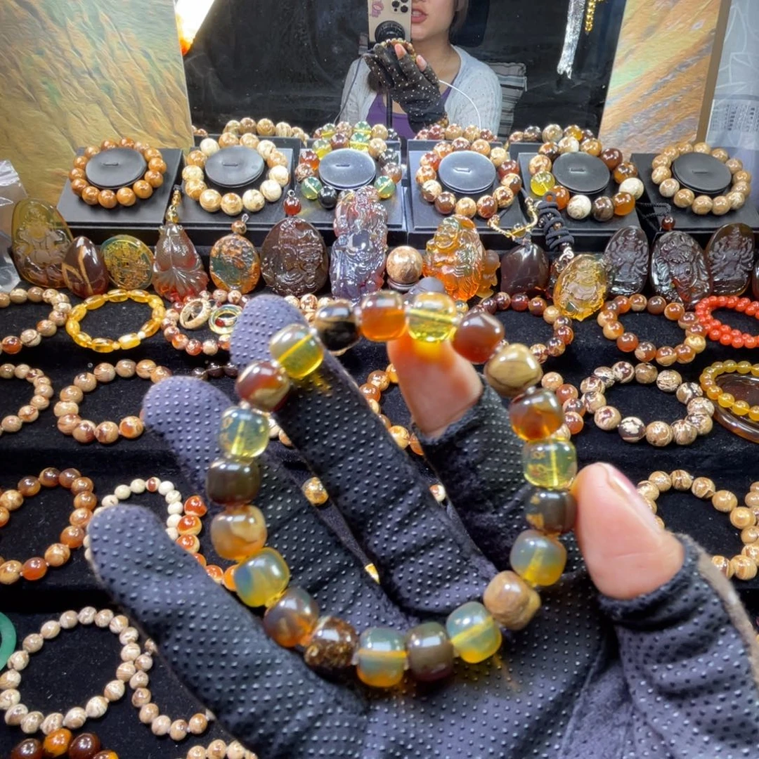 未镶嵌琥珀手链多宝老型