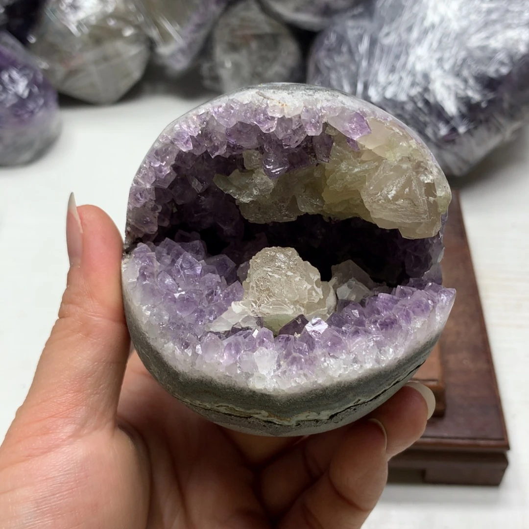 紫晶银S925镶嵌珠宝半成品开口笑