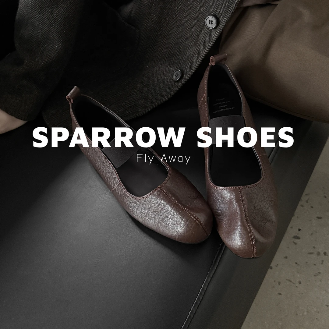 【山雀设计】羊皮浅口休闲玛丽珍平底柔软舒适手工简约圆头法式单鞋