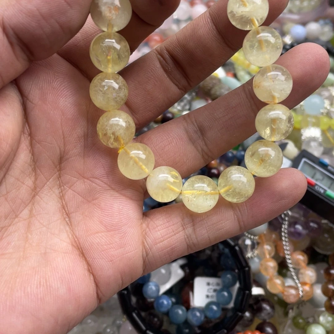 银S925镶嵌手链烟晶