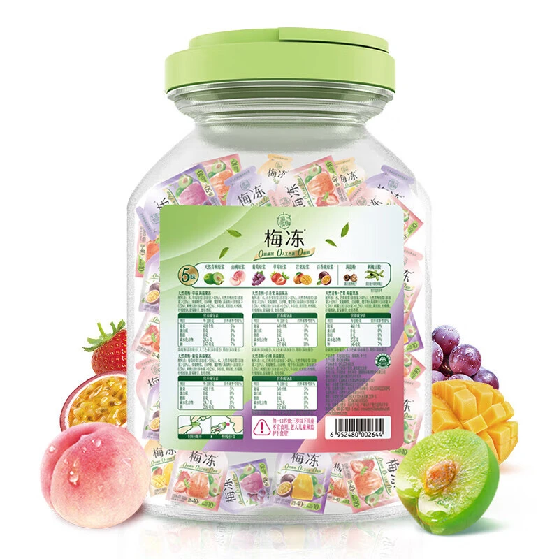 溜溜梅5味水果冻冻桶 1080g/桶