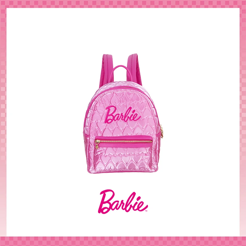 BARBIE【官方】女亮面双肩包学生上班通勤百搭甜美高级感少女