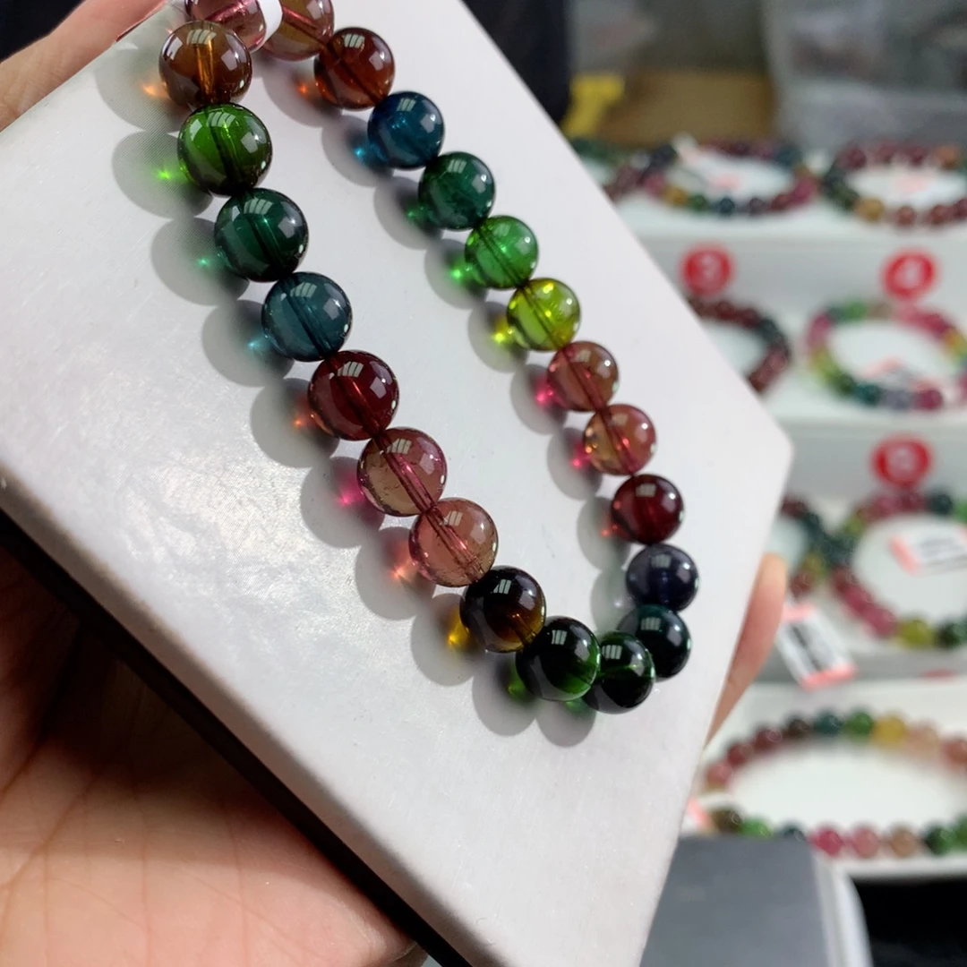 未镶嵌手链碧玺  8.8mm。