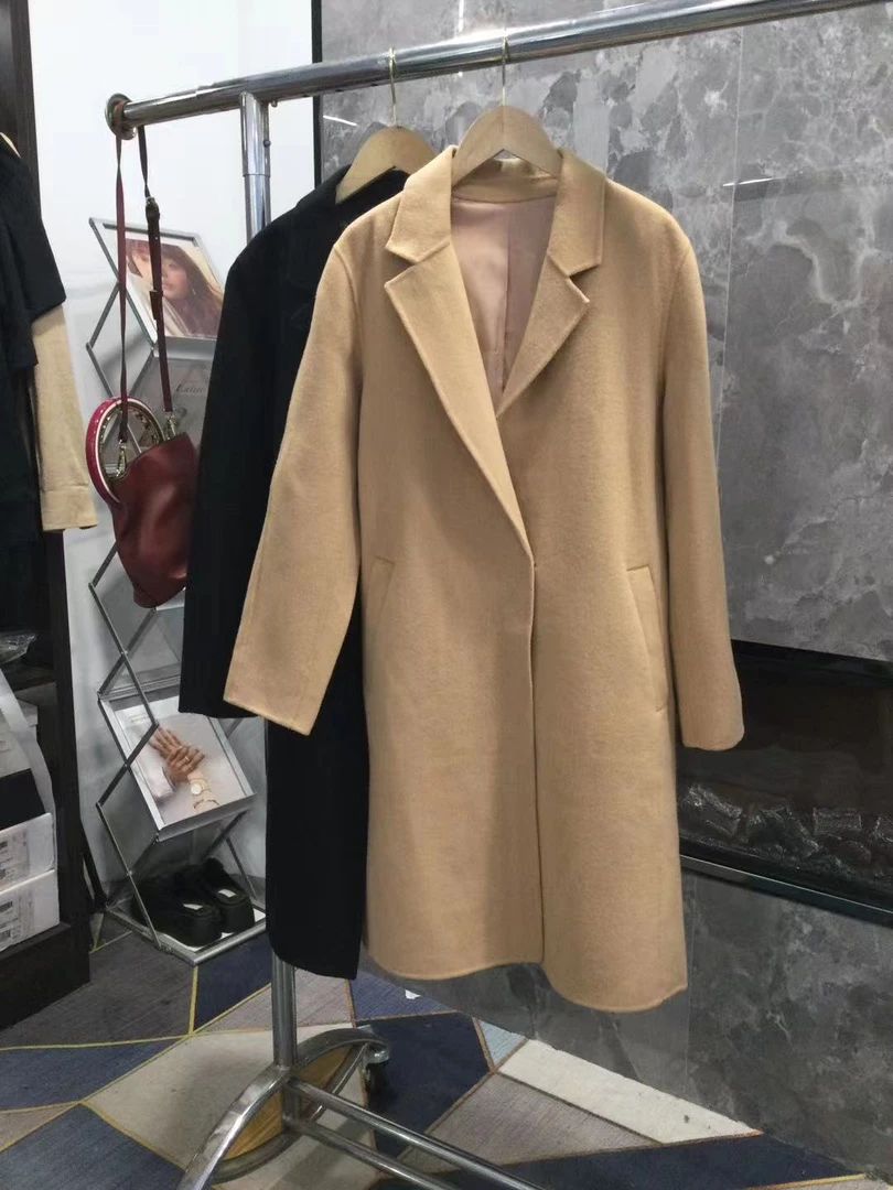 双面呢中长款羊毛大衣091