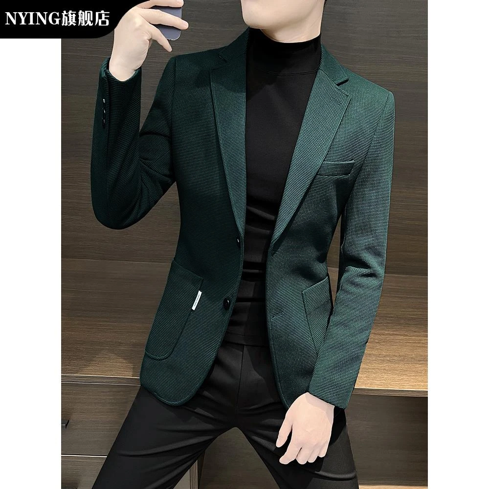 NYING新款西装夹克男士2025爆款秋季高端休闲套装男商务通勤帅气
